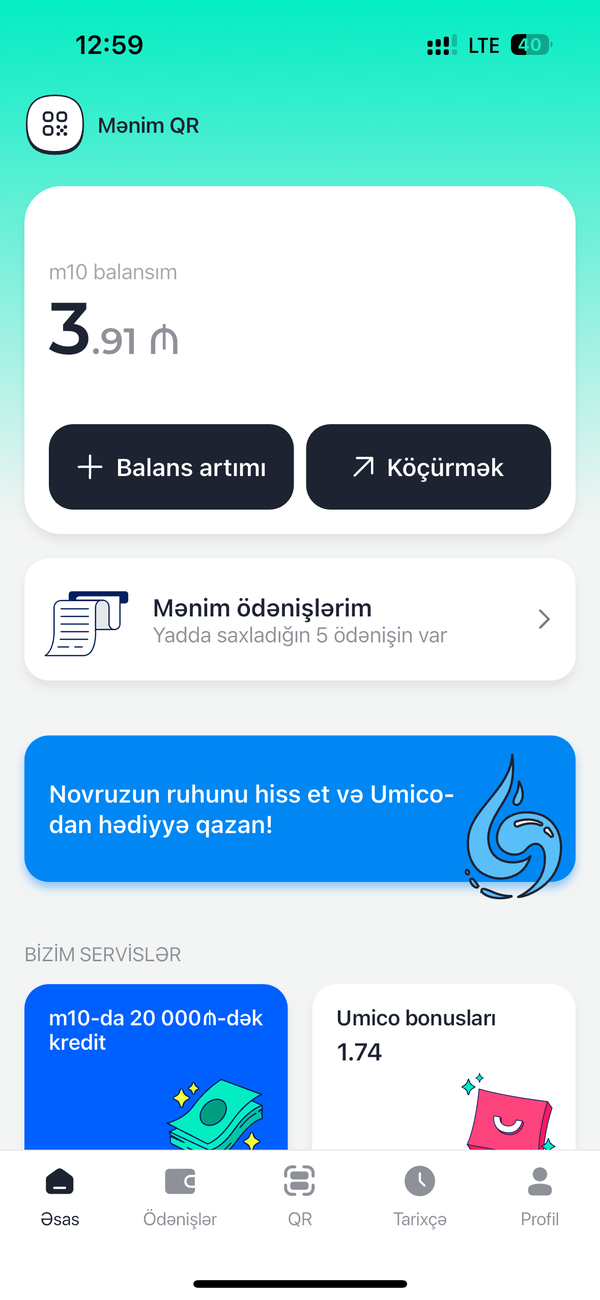 Salam mən internet ödənişini m10