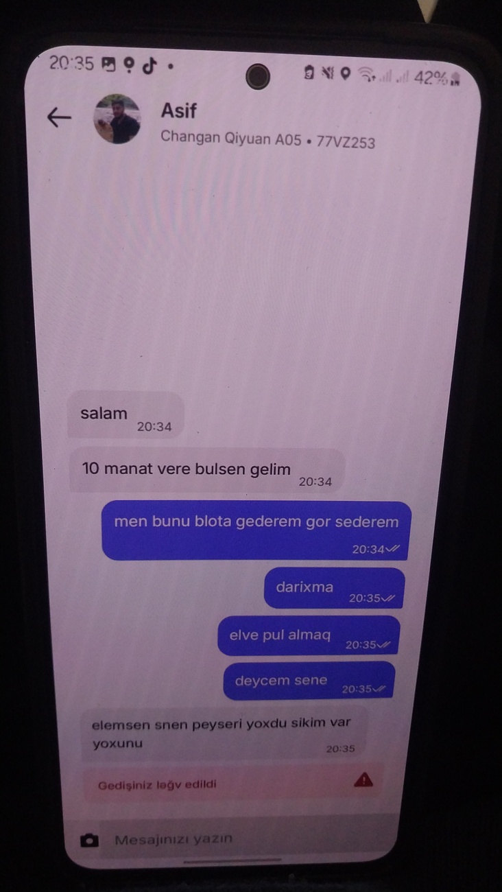 Salam sizin surcunuz menden elave