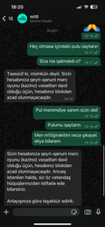 M10 hesabım bloklanıb amma pulumu