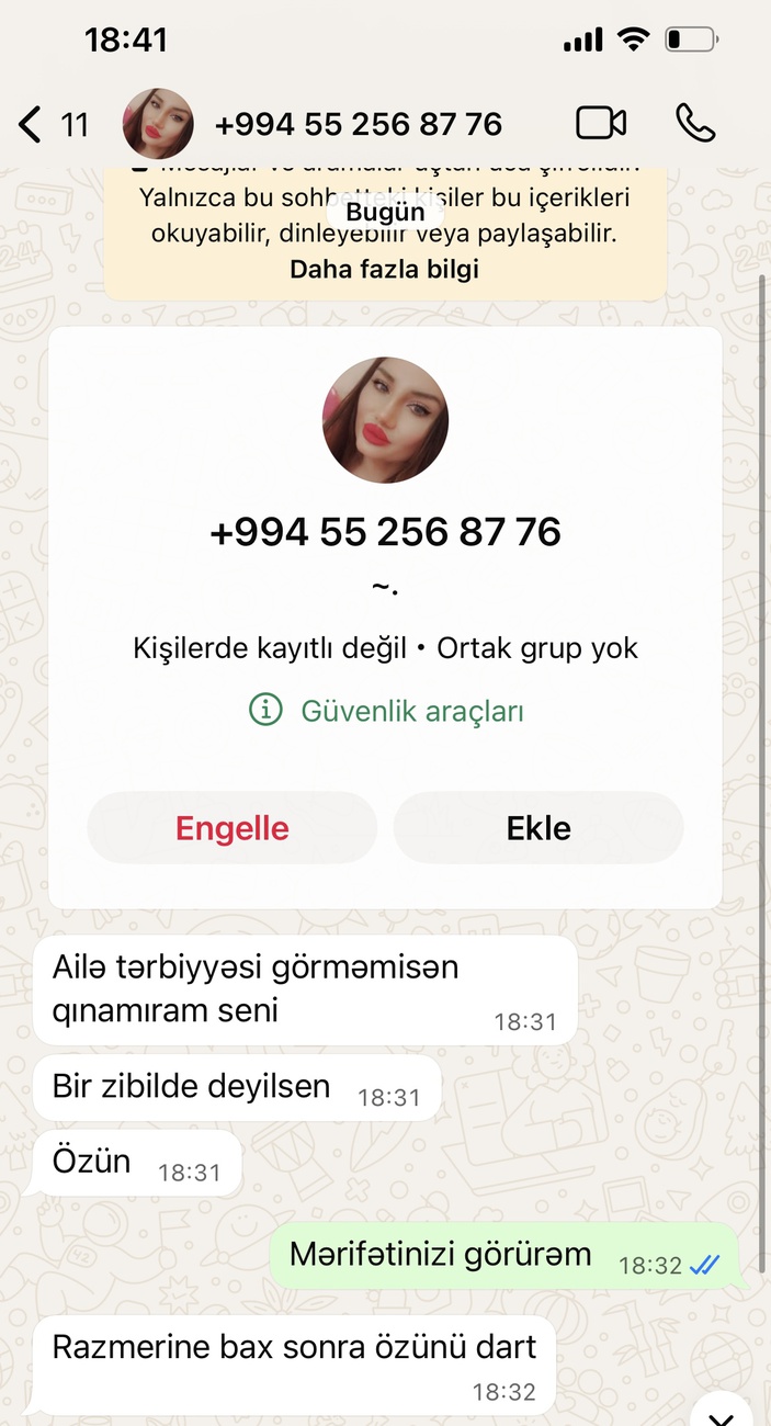 Salam, temuda işləyən kuryerlərin insanla danışıq