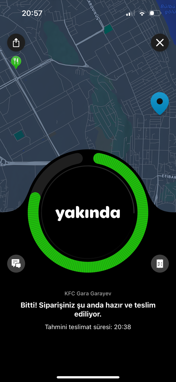 Wolt ilə zakaz vermişəm çatdırılma