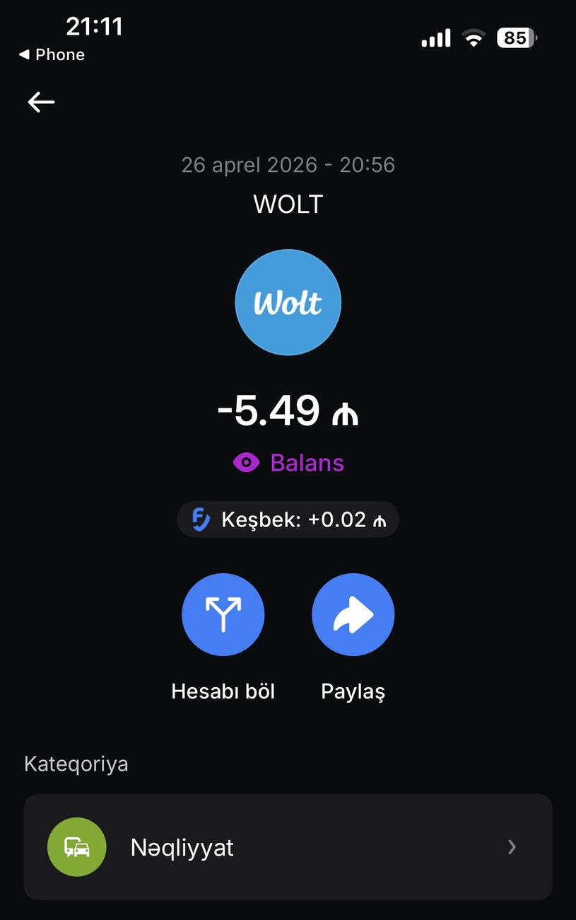 Salam, Wolt Komandası. Wolt nəqliyyat