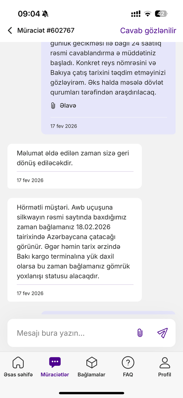 10 fevraldan bəri ABŞ anbarında