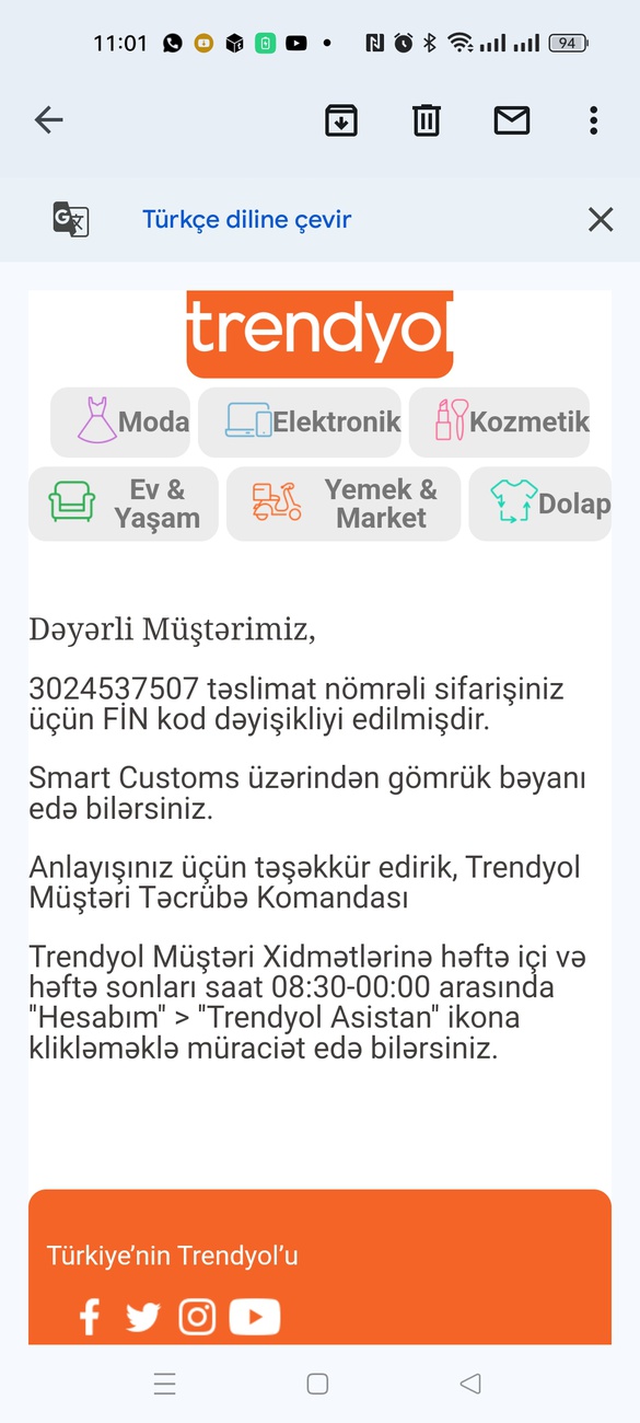 Salam 3024537507 nömrəli sifarişini bəyan