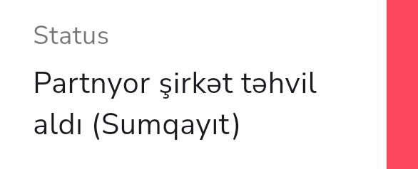 16 apreldən çindən sifariş edib