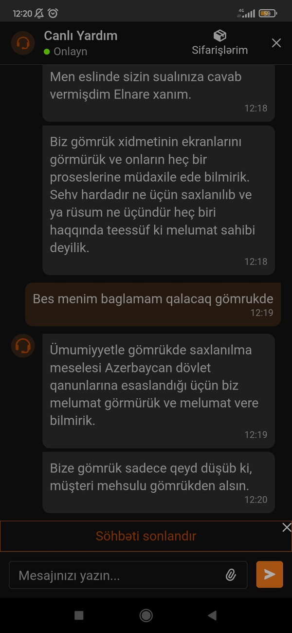 Sifarisim qalib gömrukde Trendyola yaziram