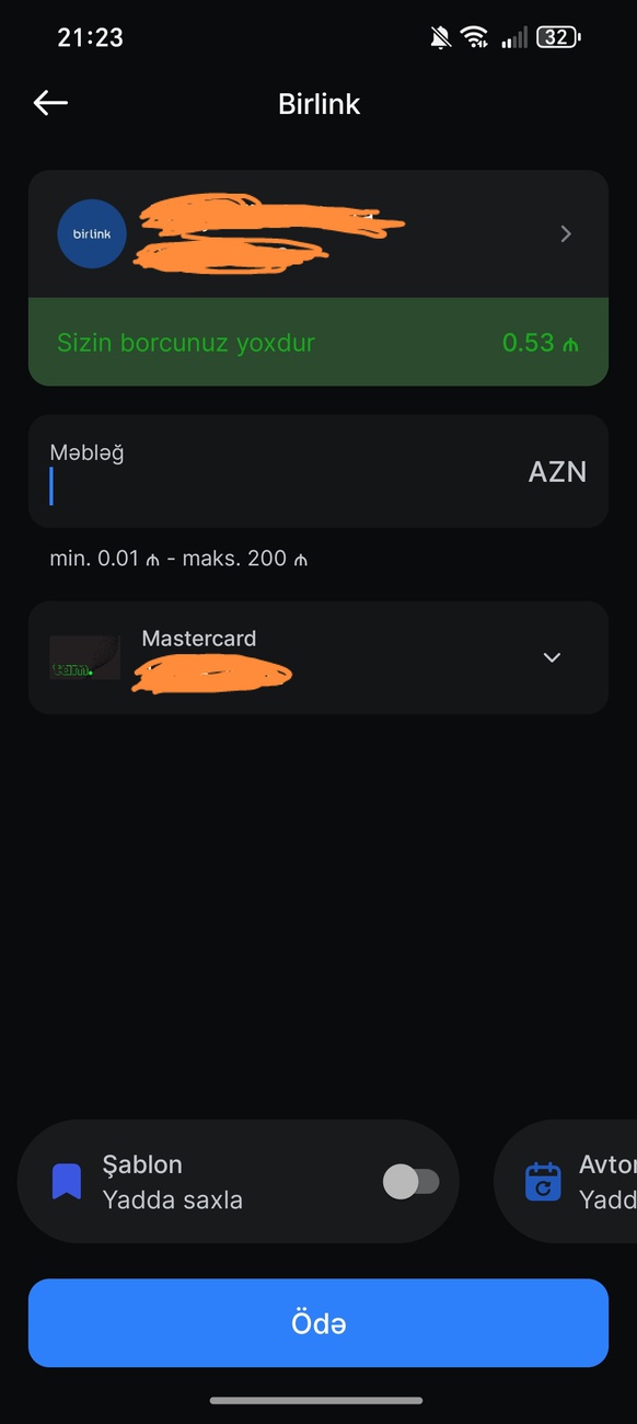 Keçən ay 25 manat ödəmişəm