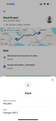Dunen taksı zakaz verdık şoför