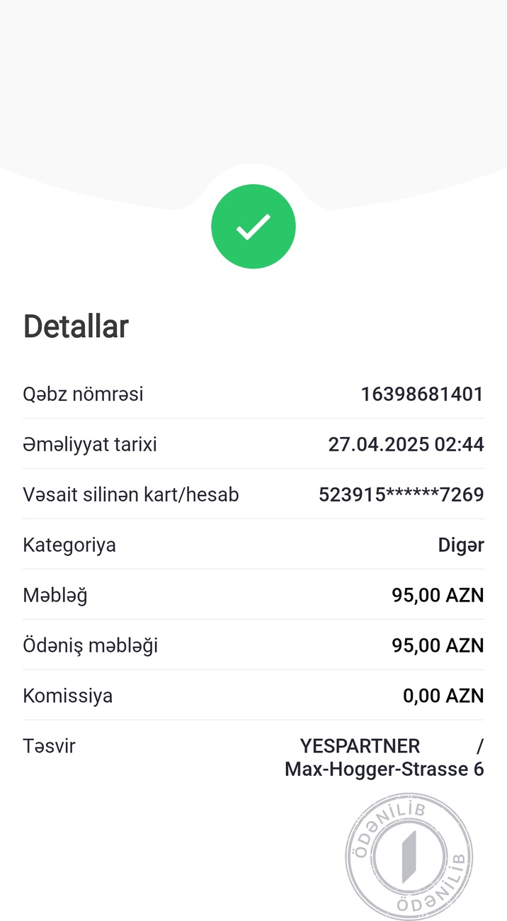 Salam mənim kartımnan sizin market