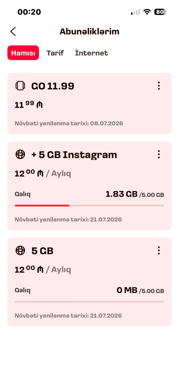 Daim onlinea qoşulmuşam go 11.99dan