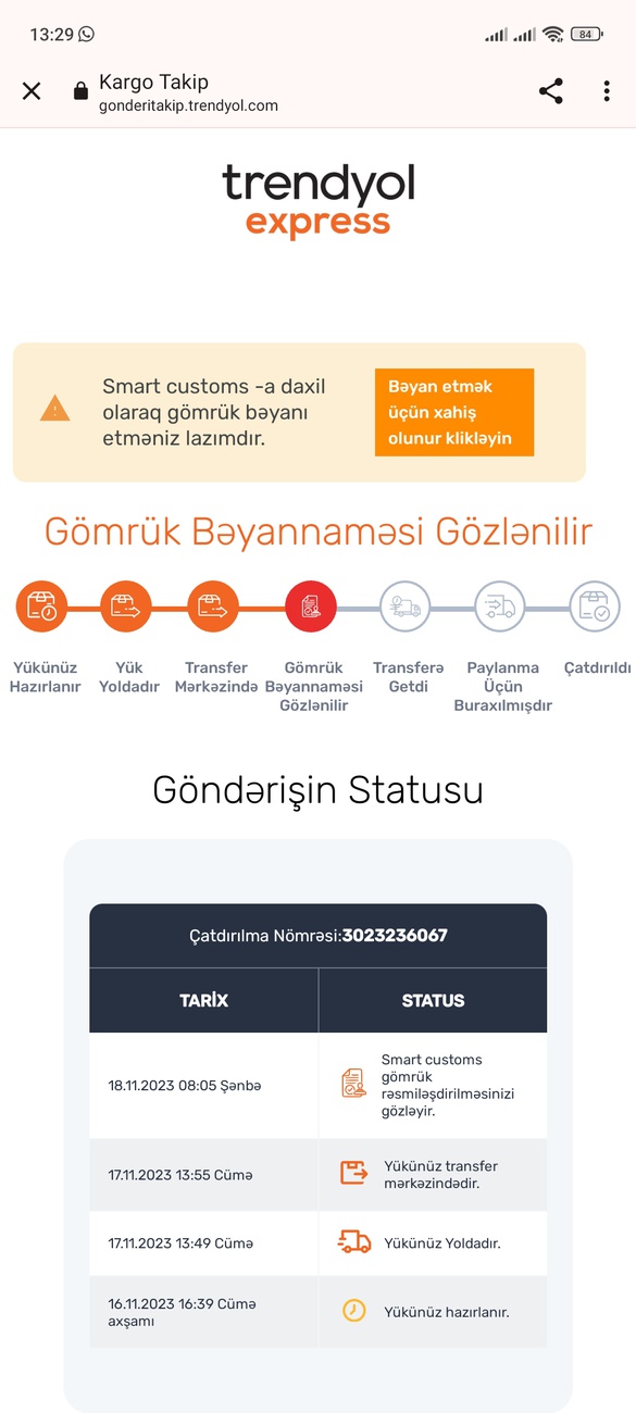 Salam baglamam gelib beyanname istir