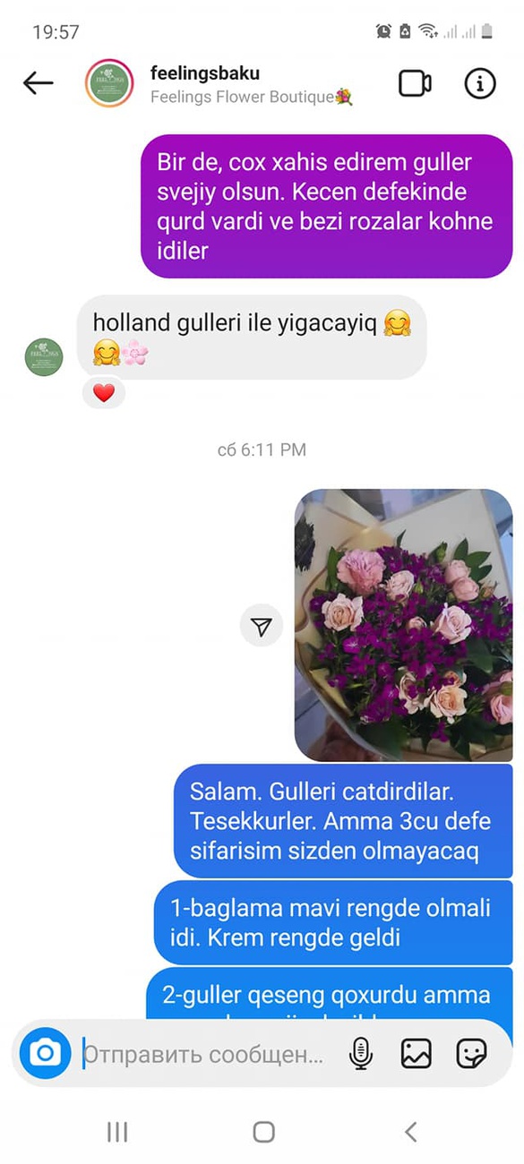 Bərbad gül buketi