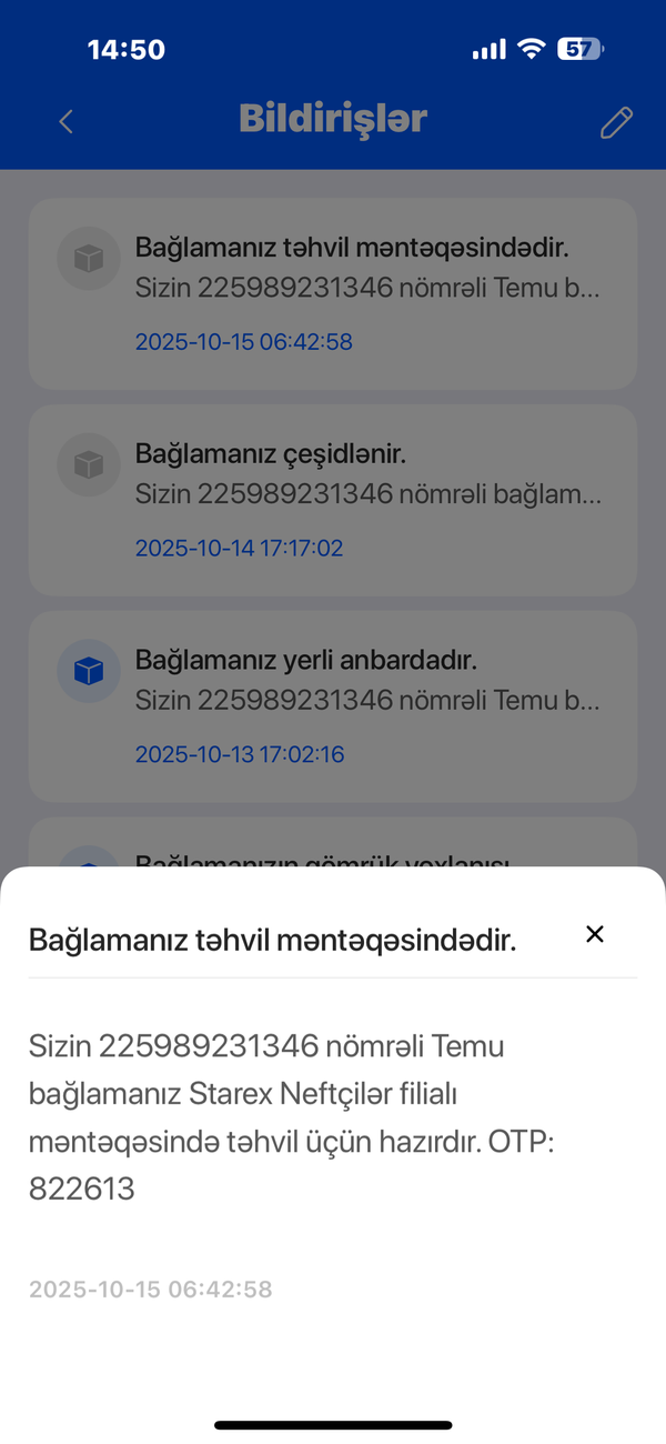 Özləri yazın ki gedin