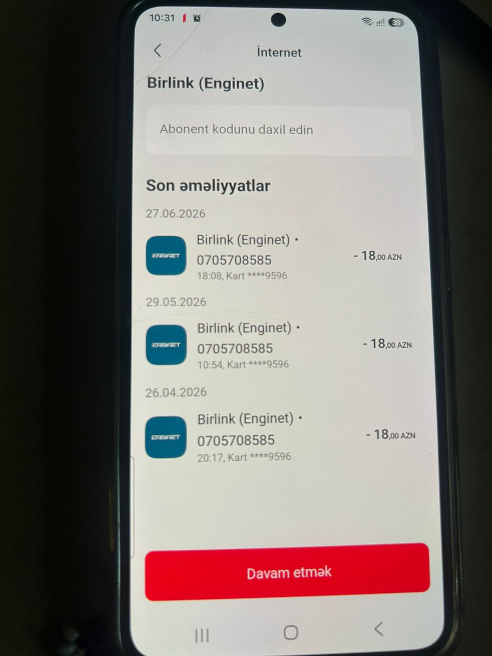 Operatora dusmek qeyri mumkundur. Elaqe saxlanilmasini