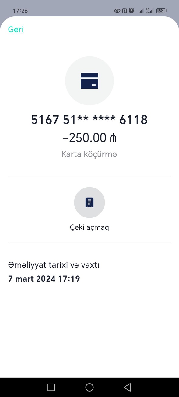 Beynelxalq bank kartina pul kocurtdum