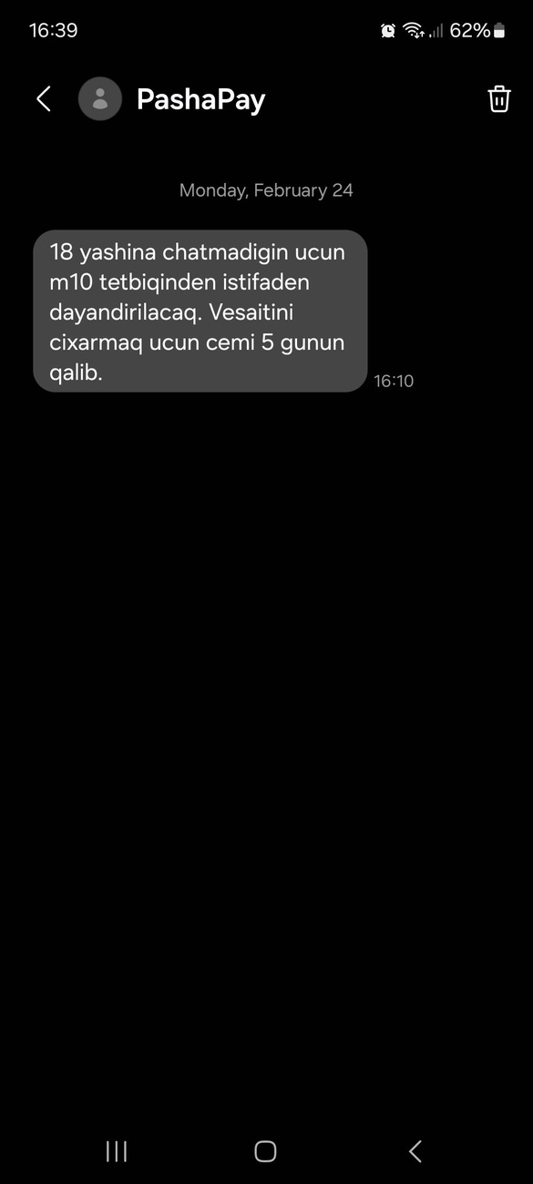 Salam, mənim 17 yaşım var