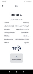 M10 istifadəcisiyəm. İşıq pulunun 30.98 manatını