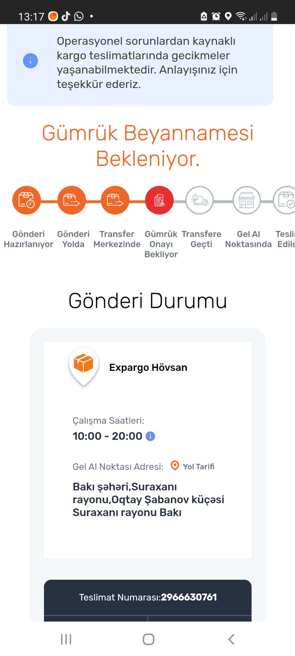 29.10.2023.tarixinde 3 məhsul almışam trendyol