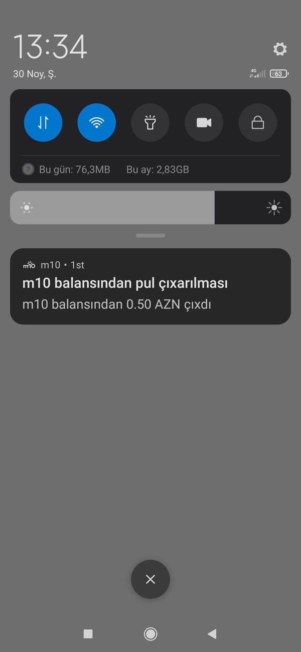 Salam! Bu gün telefonda m10dan