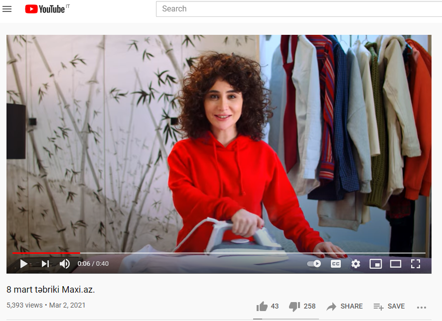 8 mart təbrik Youtube çarxı