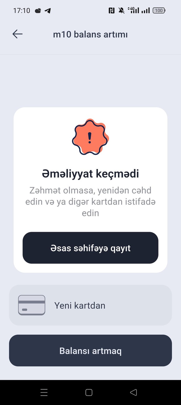 Salam! M10 la balans artırmaq