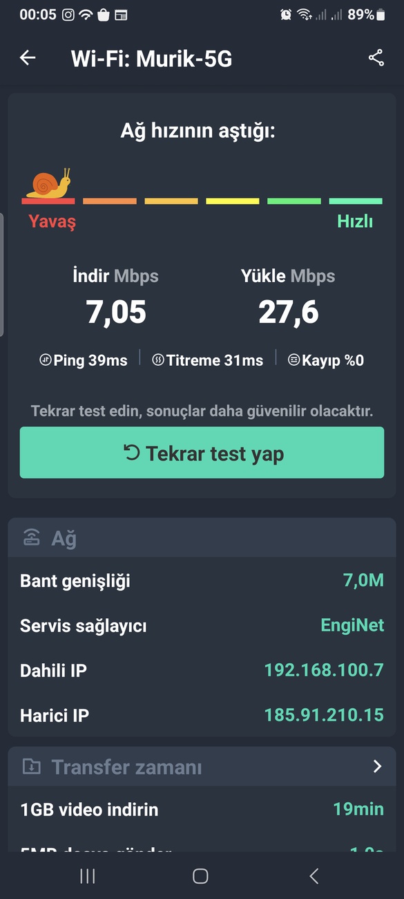 Salam mənim modem 5g dəstəkləyir
