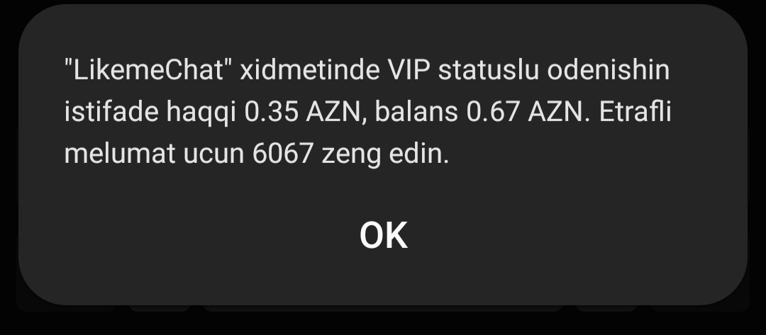 Salam, telefondan kontur cixilir. Likemechat