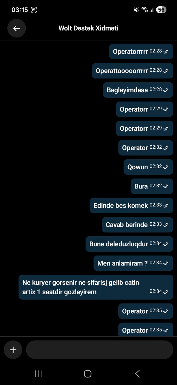 Salam Makdonals ehmedliden Sifarish vermisem